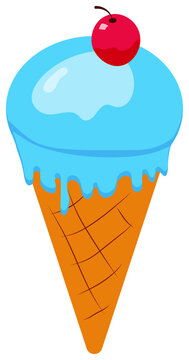 ice cream in a waffle cone