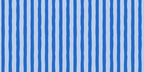 Blue organic stripes vector seamless pattern, simple striped background with natural lines for summer and beach designs © dollitude