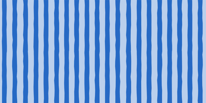 Blue organic stripes vector seamless pattern, simple striped background with natural lines for summer and beach designs