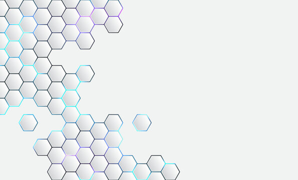 Modern Hexagon Grid Background with Minimal Geometric Pattern