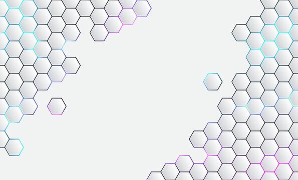 Futuristic Hexagon Pattern Background with Seamless Geometric Design