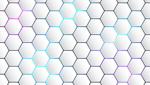 Abstract Hexagon Pattern Background with Clean Geometric Grid