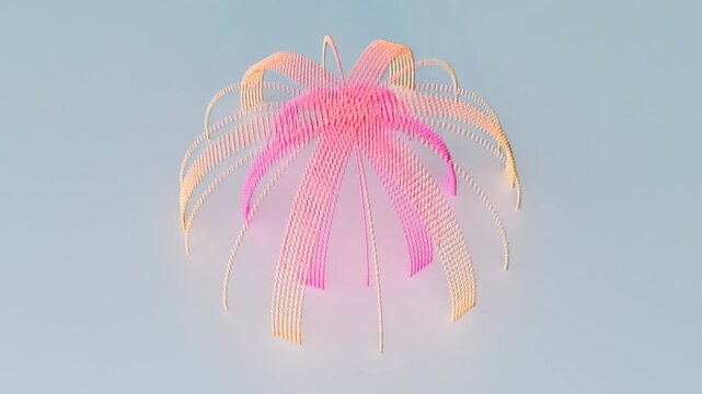 Abstract 3D animation of a transmembrane enzyme on a white cell membrane: Dynamic neon color-shifting protein structure with seamless loop - ProRes 4444 XQ.