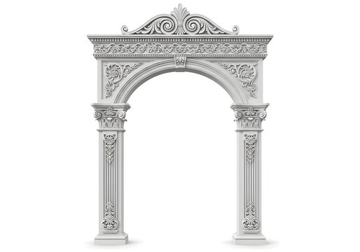 Elegant classical stone architectural archway with pillars