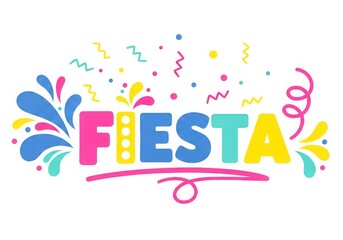 Fototapeta premium Colorful fiesta celebration design with playful elements