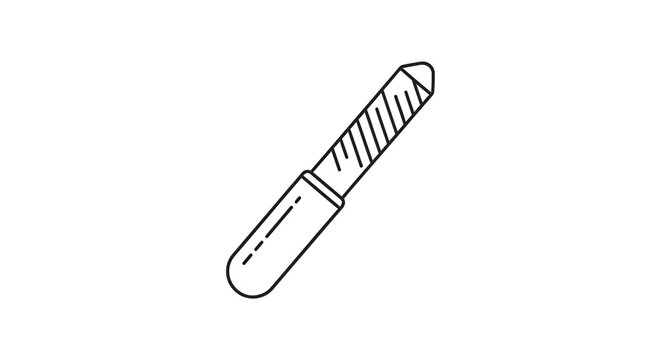 A simple line art illustration of a nail file, a common personal grooming tool for shaping and smoothing fingernails and toenails.