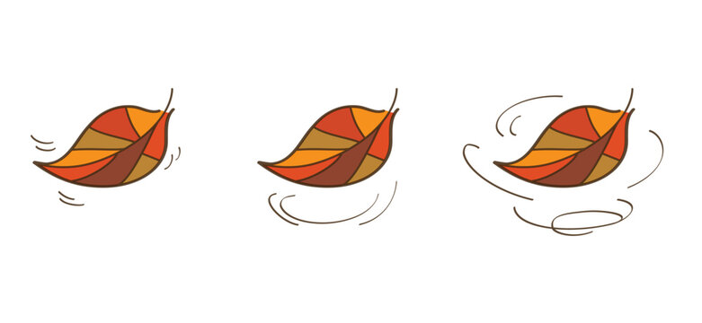 Abstract falling leaves, autumn siskin, by the wind. Autumn leaves fall on the ground concept. The symbol of letting go, depression, or change, or in other words, something ends so that something else