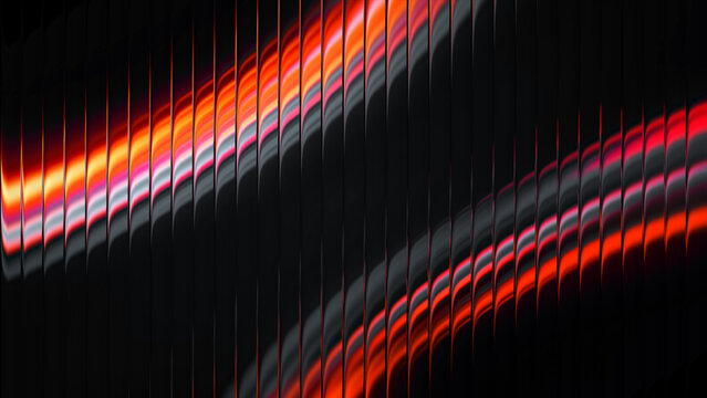 Liquid glass Vibrant streaks of fiery red and orange light flow across a dark, textured surface