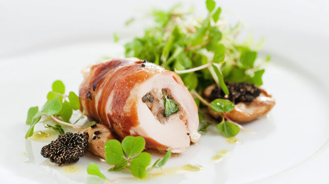 guinea fowl galantine with truffle vinaigrette