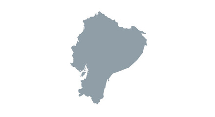 Obraz premium A detailed grayscale silhouette depicts the geographical outline of ecuador showcasing its landmass and coastline high quality professional