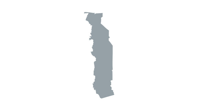 A minimalist grayscale outline depicts the geographical shape of chile a south american country high quality professional detailed