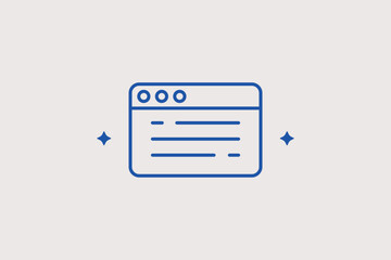 Fototapeta premium Web browser line icon for online presence and website navigation. Digital vector illustration for web design agencies and internet marketing services.