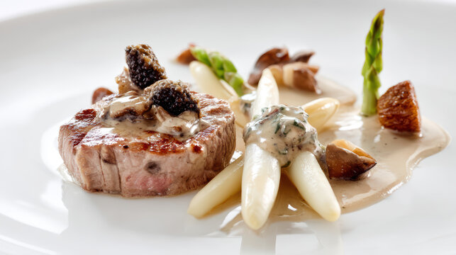 veal loin with morel mushroom sauce