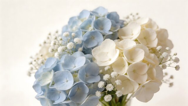 Blue and white hydrangea bouquet