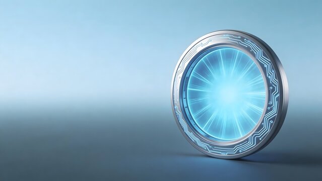 Futuristic glowing circular interface