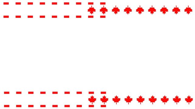 animated background footage for canada day with maple leaf decoration and moving dotted lines