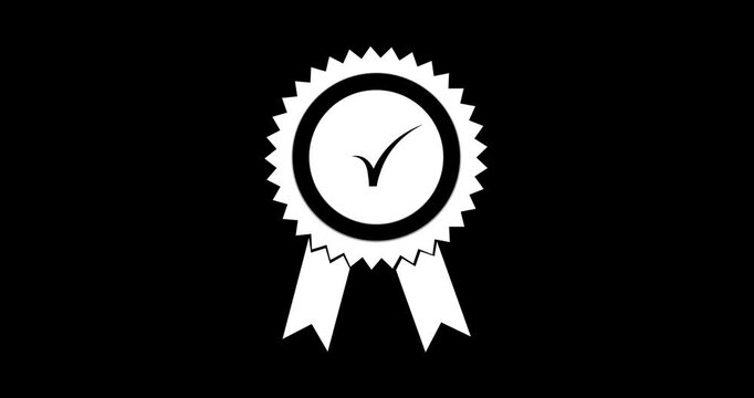 Online rating and customer feedback system on a digital interface on a transparent background. Flat design badges rating guarantee satisfaction tick icon animation