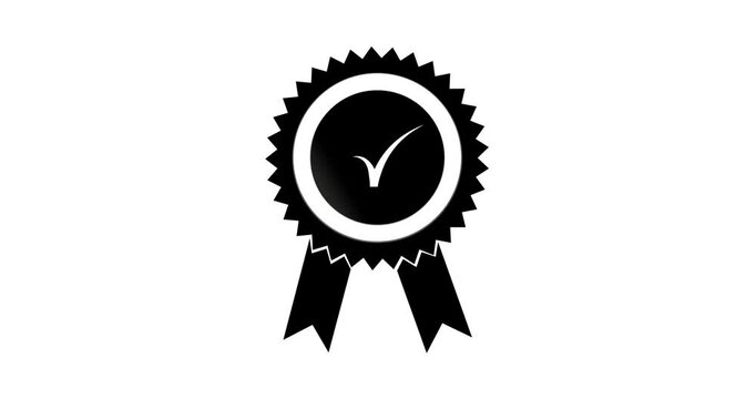 Online rating and customer feedback system on a digital interface on a transparent background. Flat design badges rating guarantee satisfaction tick icon animation