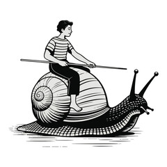 snail on a skateboard © Adobe