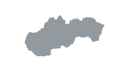 Fototapeta premium A grayscale silhouette depicts the geographical shape of slovakia showcasing its borders and mountainous terrain high quality professional