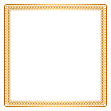 Golden vintage wedding invitation card islamic page certificate border line pattern illustration frame rectangle
