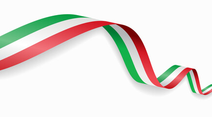 Fototapeta premium Italian flag waving ribbon design for national holidays. Vector illustration.
