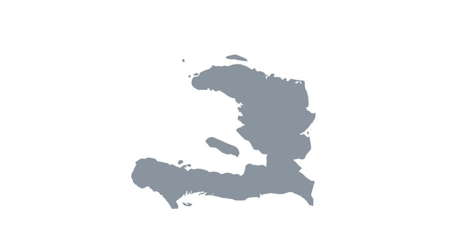 A grayscale map depicting the geographical shape of haiti and its surrounding islands high quality professional detailed modern