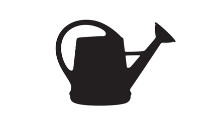 Simple black silhouette of a classic metal watering can © MD