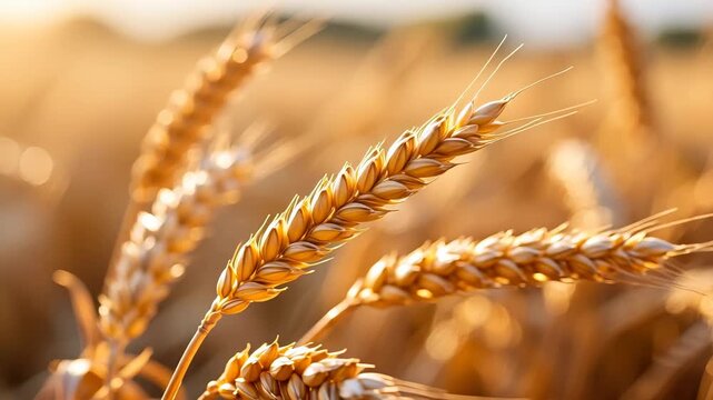 Golden wheat field with soft light