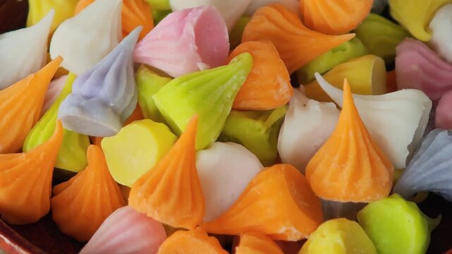 Colorful jelly candies on a plate.