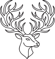Obraz premium Deer Head Elegant Logo 