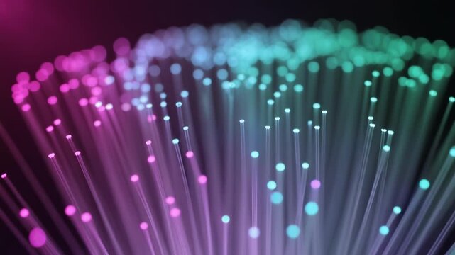 Fiber Optic Cables with Colorful Lights.