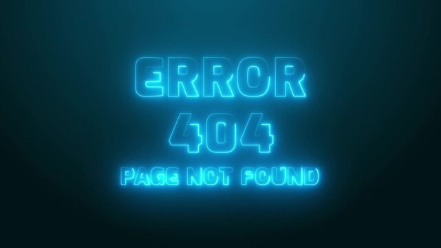 Animated Error 404 page not found. Motion graphics of error concept