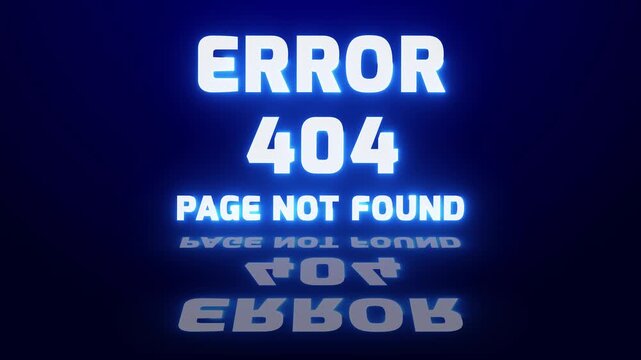 Animated Error 404 page not found. Motion graphics of error concept