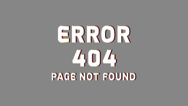 Animated Error 404 page not found. Motion graphics of error concept