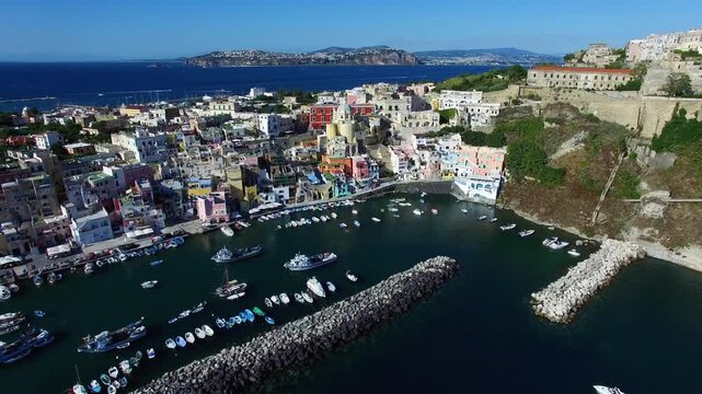 Procida Island, Naples, Campania, Italy. Aerial view 