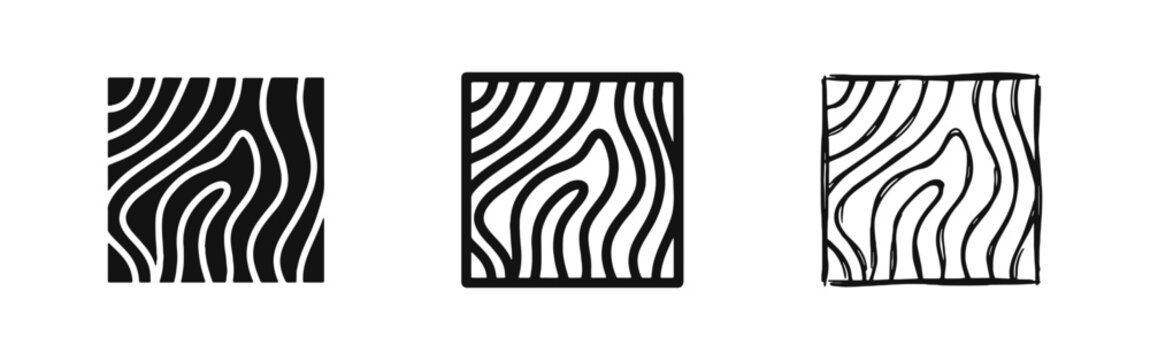 Wood Grain Texture and Organic Pattern Icon Set