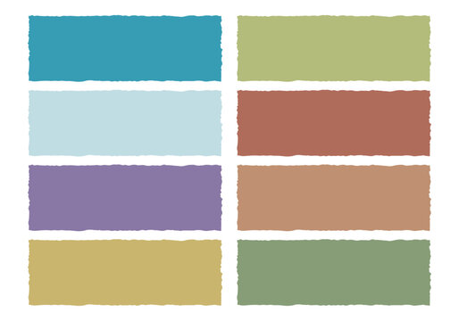 Colecci&oacute;n de banners horizontales con bordes irregulares en colores pastel