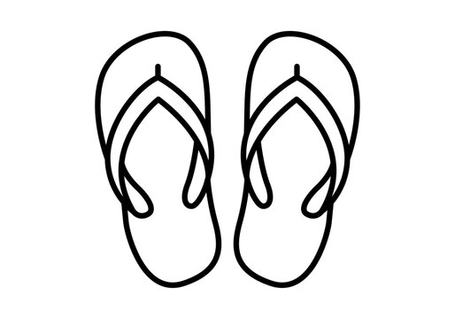 Par de sandalias de playa tipo chanclas con contorno negro