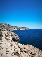 Fototapeta premium Blue Wall and Grotto - Malta - Landscape of Malta cliffs