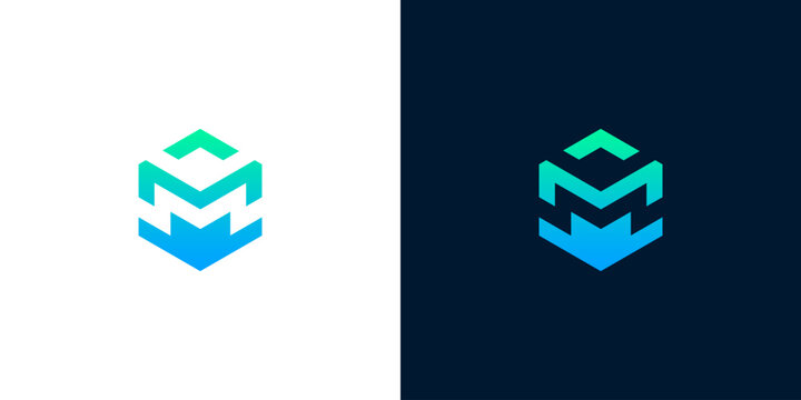 Abstract geometric hexagon logo symbol design, modern minimalist hexagon emblem for technology or business brand identity