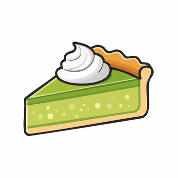 Slice of Key Lime Pie with Whipped Cream