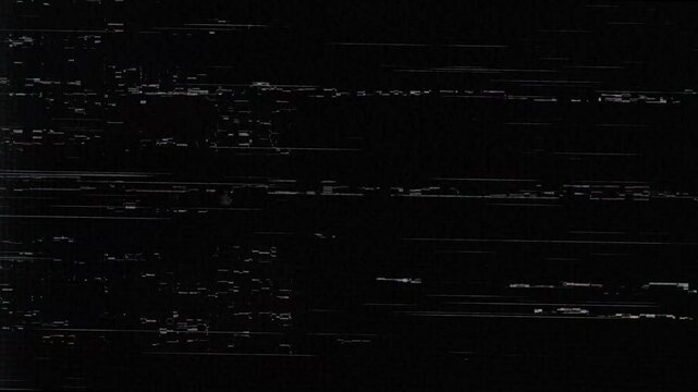 Heavy Signal Distortion with Horizontal Lines and Glitch Noise, Abstract Broadcast Error Background, Digital Interference Texture Animation Loop