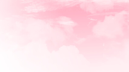 Obraz premium Minimalist Clear Pink Sky and Fluffy White Clouds