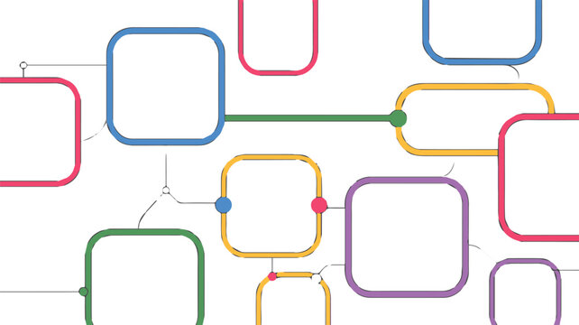 network system visualization with multicolor rounded nodes and links