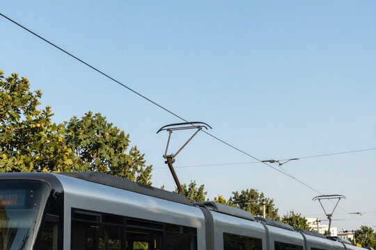 Modern Tramway Under Blue Sky