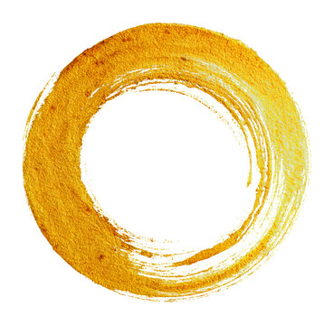 PNG Golden brushstroke circle art