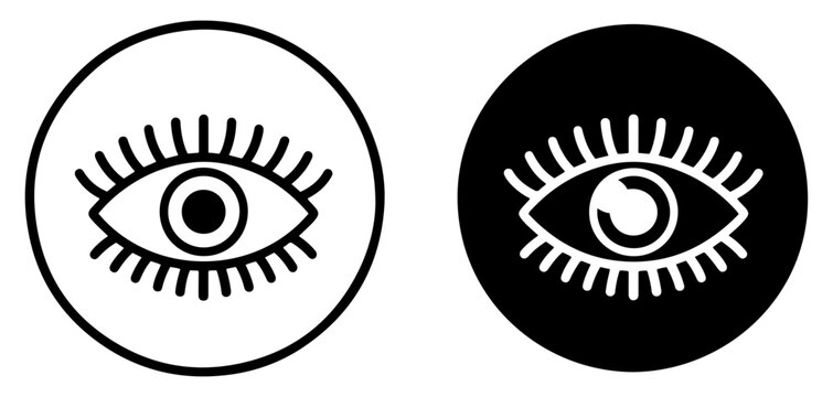 eye icon set black white minimalist vector