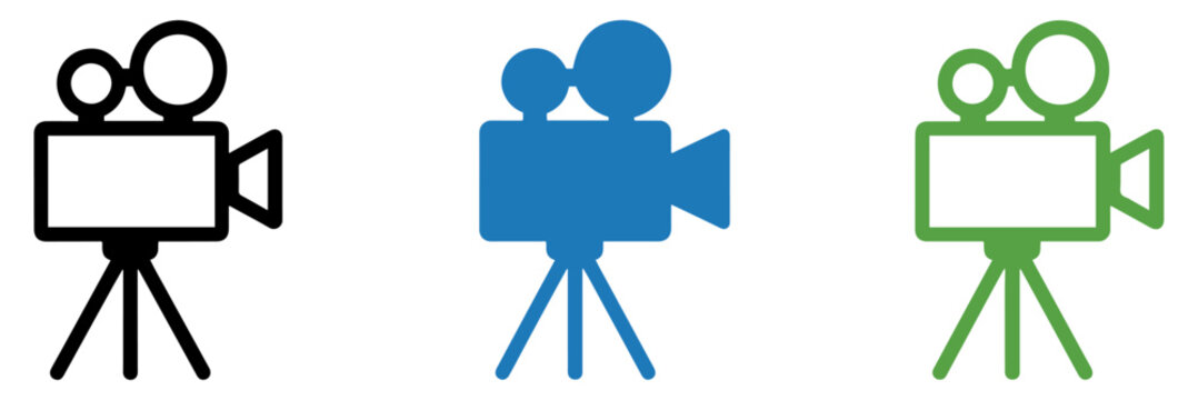 video camera icon set vector