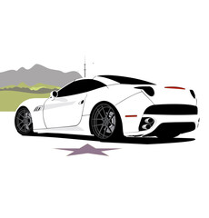 Obraz premium hollywood and car.eps